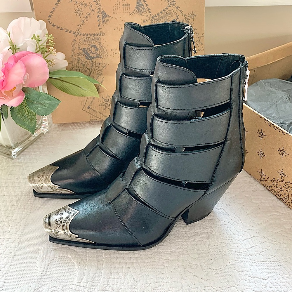 NEW Free People Brayden Fisherman Bootie black NIB NWT - Picture 12 of 16